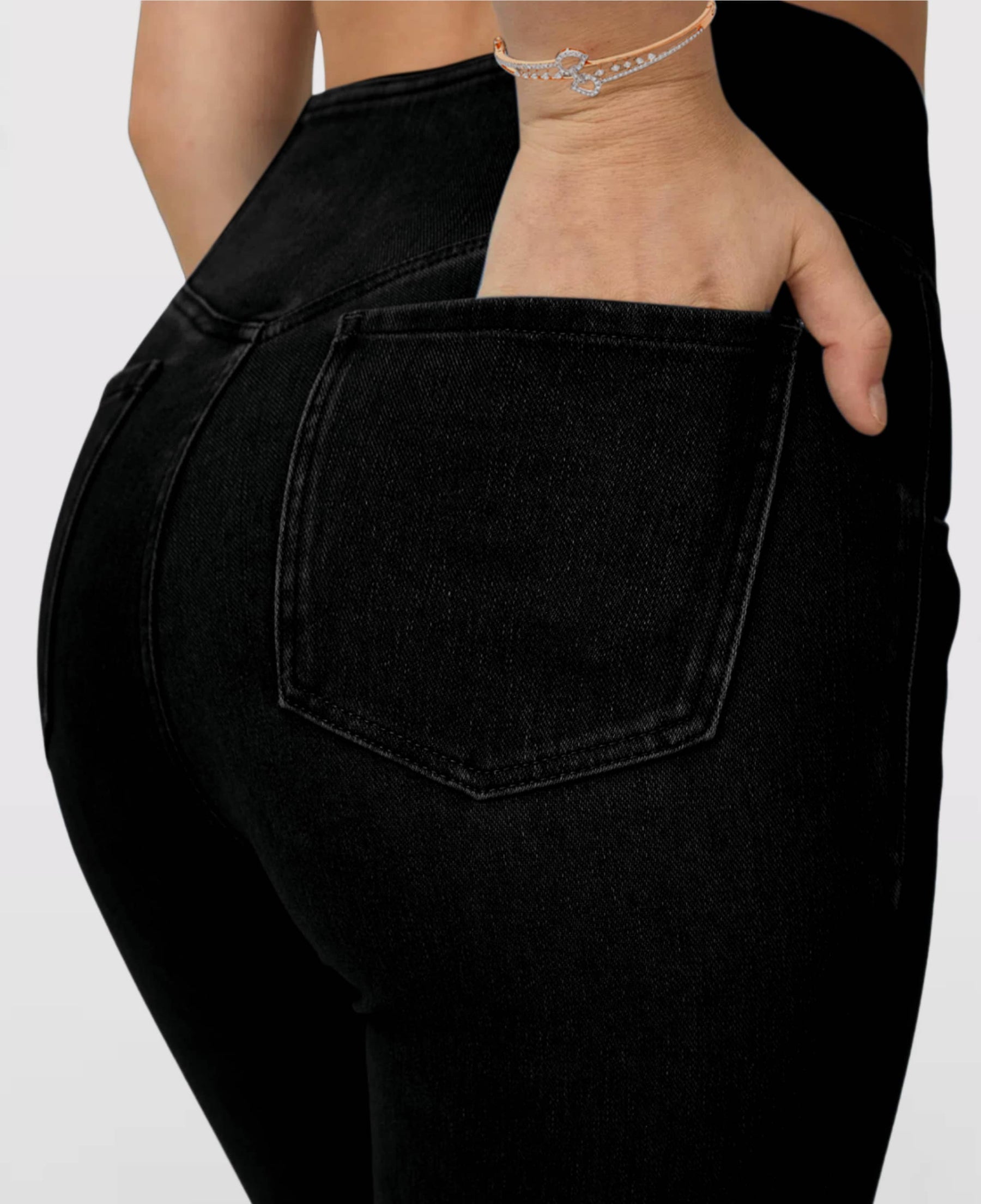 Calça Jeans de Cintura Alta Cruzada (Pague 1 leve 2)