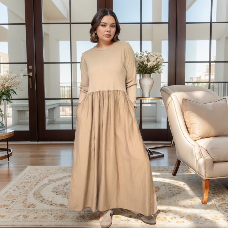 Vestido Mathilde™ em Algodão Leve com Saia Evasê Fluida / Sofisticação e Conforto para a Mulher Moderna!