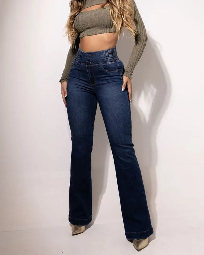 Calça Jeans Flare Modeladora de Cintura Alta 