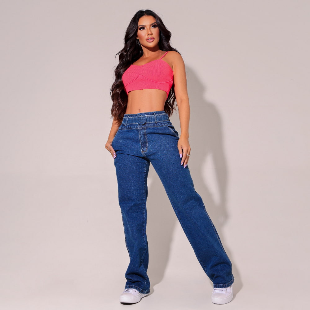 Calça Jeans Modeladora Wide Leg [Pague 1 Leve 2]