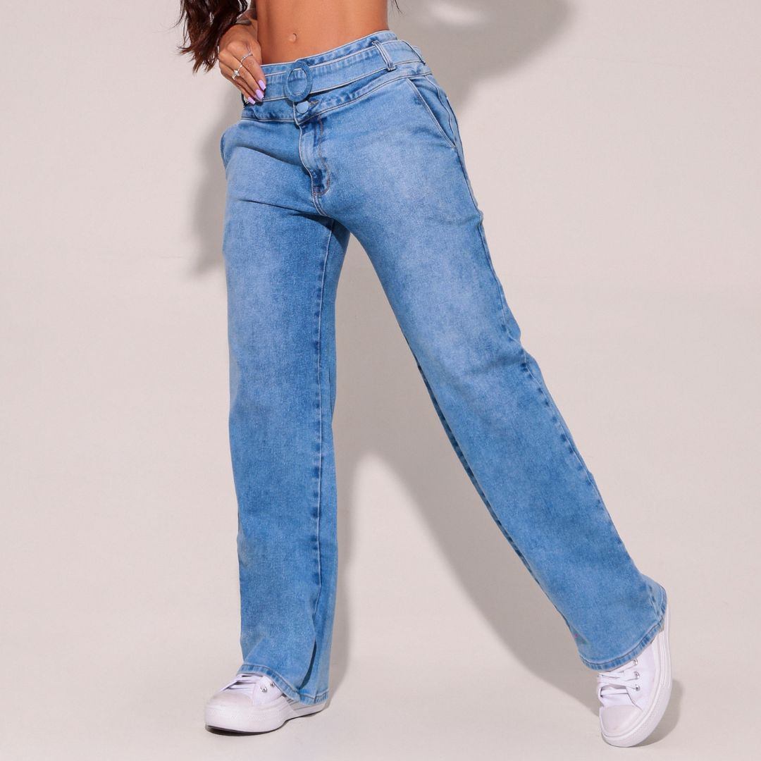 Calça Jeans Modeladora Wide Leg [Pague 1 Leve 2]