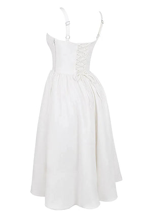 Vestido Midi Modelador Branco - Modelo Aghata